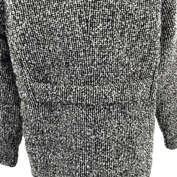 Chico's Black White Tweed Wool Blend Heavyweight Winter Outdoor Jacket Coat L - Picture 7 of 13